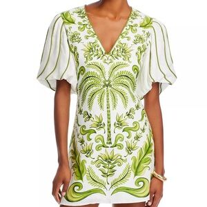Farm Rio Milani Off White Linen Mini Dress New with tag